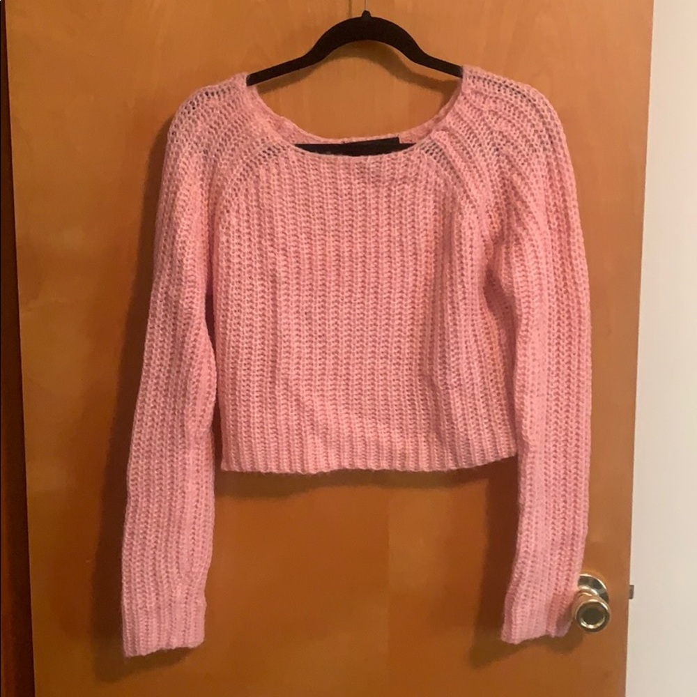 Pink cropped sweater